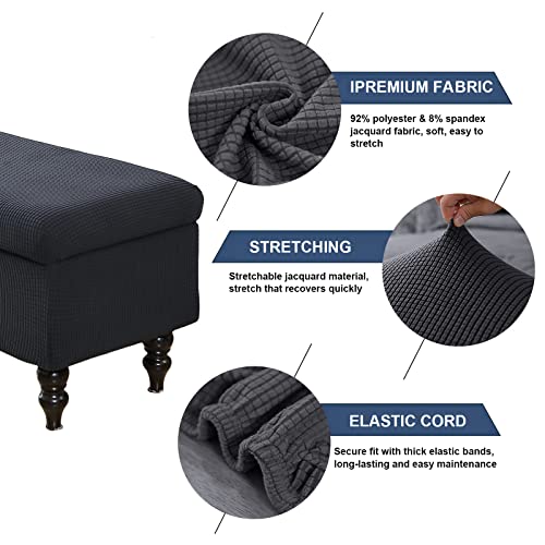 Rectangular Stretch Ottoman Cover - Washable Footstool Protector