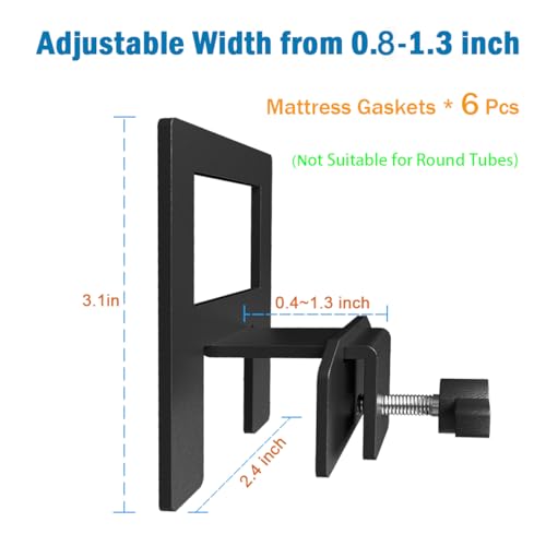 Adjustable Metal Mattress Retainer Bar Set for Bed Frames, 6-Piece