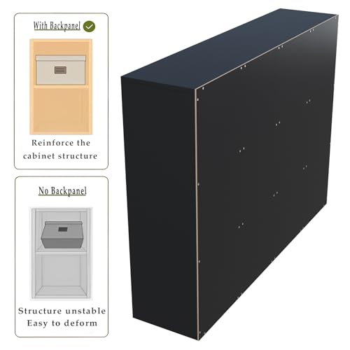 12-Cube Storage Bookcase, 3x4 Wooden Open Shelf Unit for Bins, Black