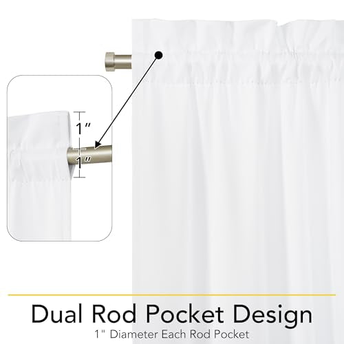 NICETOWN 100% Blackout White Door Blinds for Windows, Thermal Insulated Privacy Door Curtains and Drapes Shade for Sightseeing and Window Covering, W25 x L64 inch Long, 1 Panel