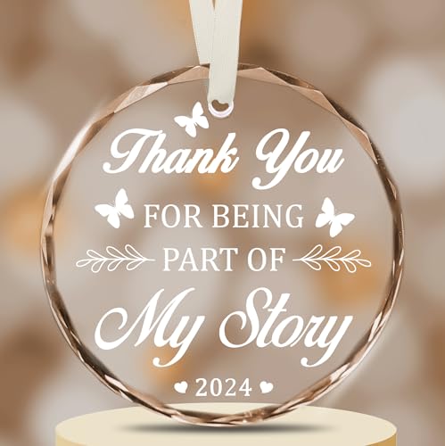 Vorruil Thank You Christmas Ornament - Heartfelt Appreciation Gift, Glass Round, Variation: Round-Thank