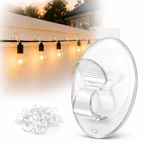 Jueion Outdoor String Light Adhesive Hooks 20Pcs Waterproof Clips