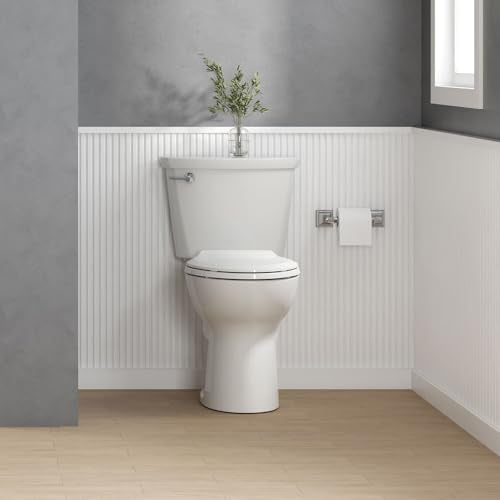 Elongated Toilet Seat, Soft Close Transitional Design, White Polypropylene