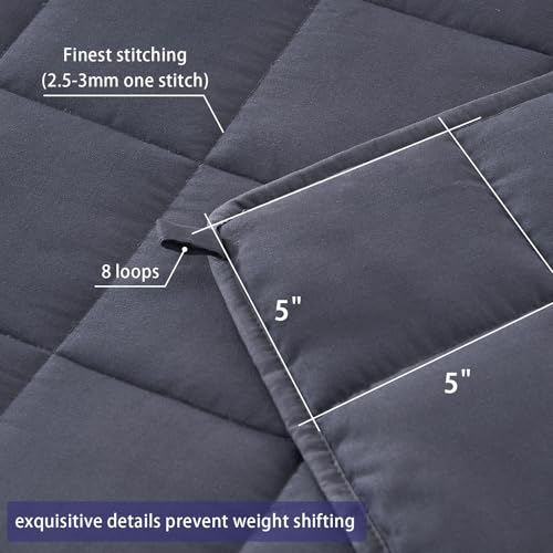 Yescool 20 lbs Cooling Weighted Blanket for Adults - Queen Size 60" x 80", Grey