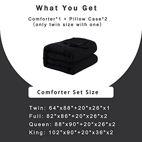 3-Piece Queen Comforter Set - Soft All-Season Down Alternative Bedding