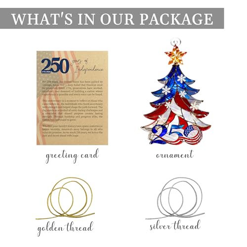USA 250th Anniversary Liberty Bell Ornament, 2D Acrylic Patriotic Decor