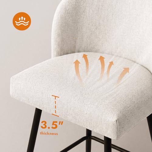 26-Inch Swivel Counter Height Bar Stools with Upholstered Seat, Set of 2