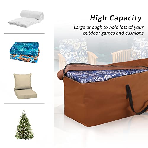 Water-Resistant Outdoor Patio Cushion Storage Bag 50x15x25 Inch