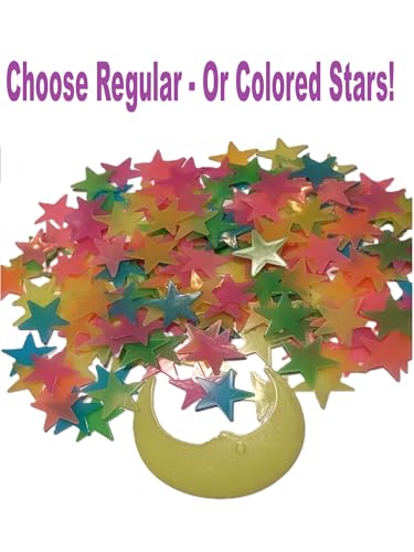 Glow in the Dark Stars for Ceiling & Wall - 200 Pc Decor Set with Star Map