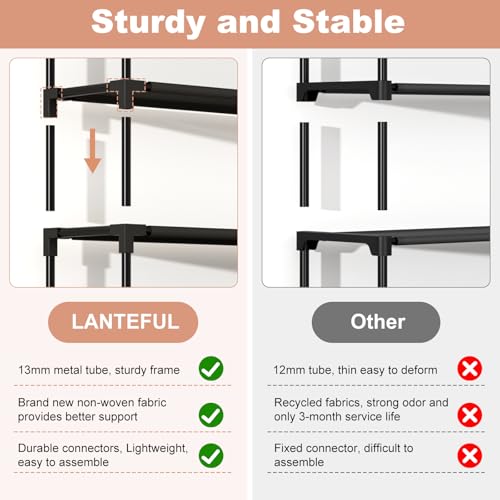 10-Tier Tall Shoe Rack - Large Capacity 40-Pair Shoe Organizer with Hooks