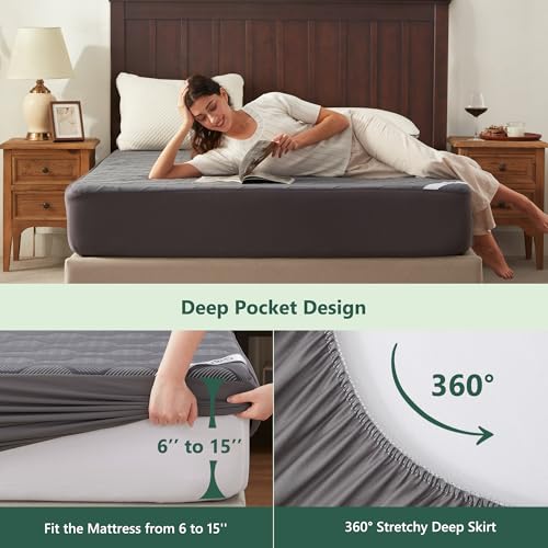 FELTYBED Queen Waterproof Bamboo Mattress Protector - Deep Pocket Cover