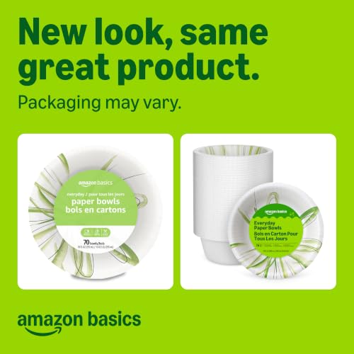 Everyday Disposable Paper Bowls, 10 oz (70 Count) - Microwave-Safe