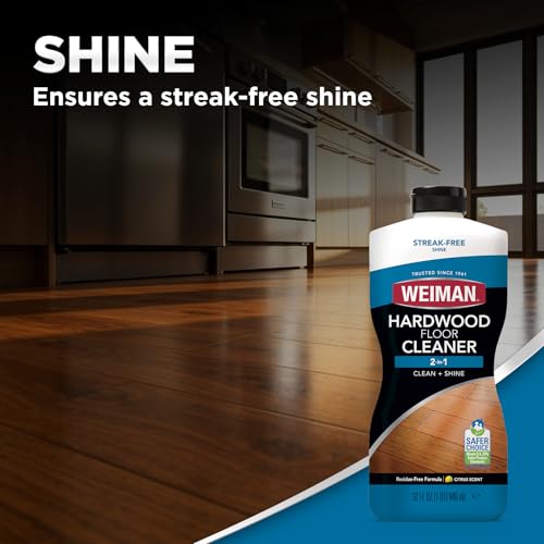 Weiman Hardwood Floor Cleaner and Polish Restorer Combo - 2 Pack - High-Traffic Hardwood Floor, Natural Shine, Removes Scratches, Leaves Protective Layer