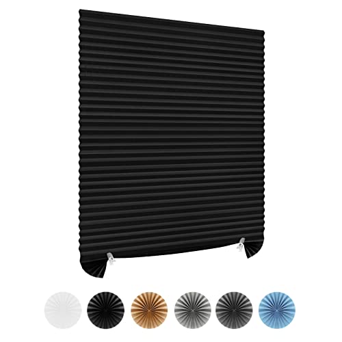 Cordless No Drill Stick On Window Shades - Cut to Size Pleated Blinds