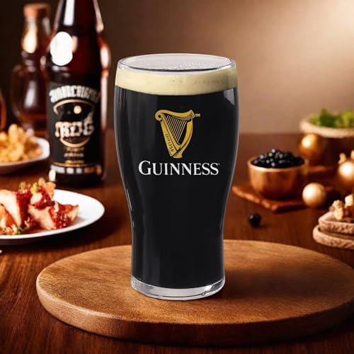 20oz Guinness Tulip Pint Glasses – Set of 2 Official Irish Pub Beer Glassware
