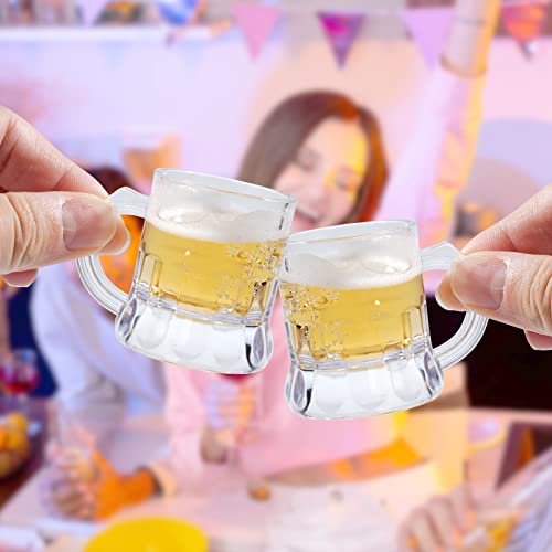 1 oz Mini Plastic Beer Mug Shot Glasses - 12 Piece Party Pack