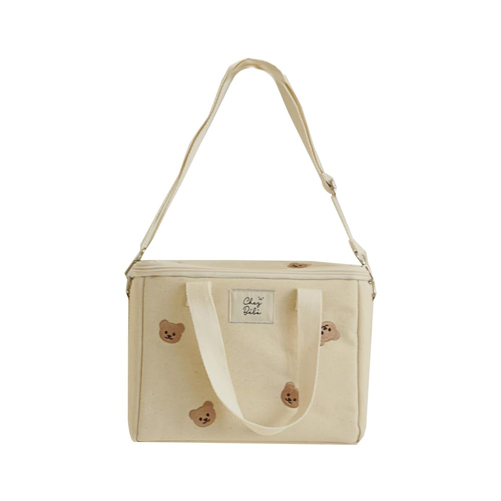 RICHTRUE Kawaii Lunch Bag for Girls Lunch Box Insulated Cute Lunch Bags for Women Insulated Lunch Box for Kids (Beige 2)