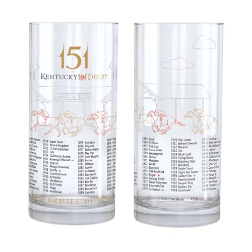 2025 Kentucky Derby Mint Julep Glass Set - 4 Pack | Official 151st Running Souvenir