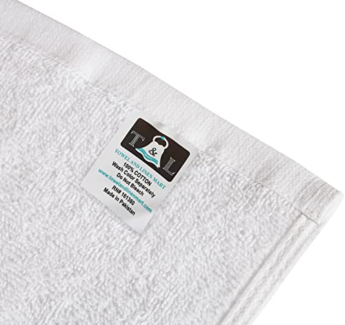 Premium Cotton Salon Towels 16x27 Inches, 12-Pack White Absorbent Hand Towels