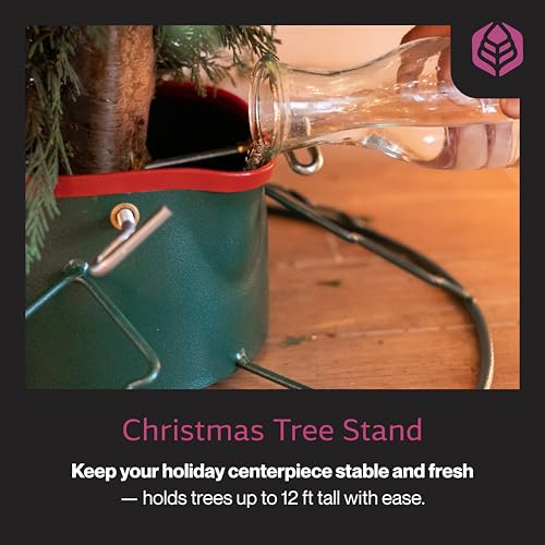 Yard Butler Christmas Tree Stand for 6-11 ft Trees with Water Reservoir, Green