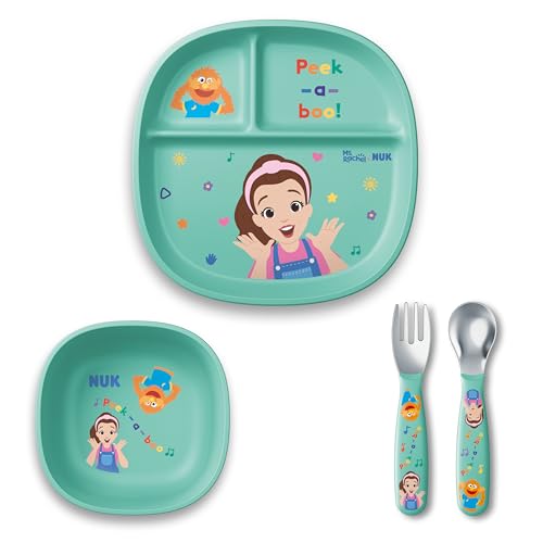 Toddler Tableware Set with Plate Bowl Fork and Spoon BPA-Free
