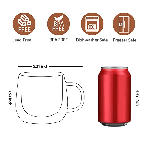 CNGLASS Stovetop Safe Glass Teapot 40.6oz with Double Walled Coffee Mugs 10oz (2 Pack)