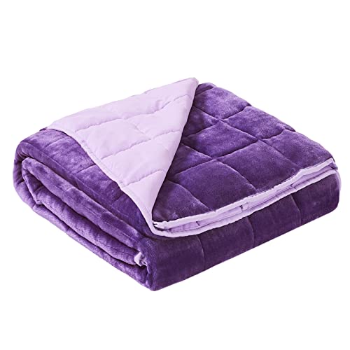 15lb Purple Weighted Blanket - Fuzzy Flannel & Soft Sanded, 48x72