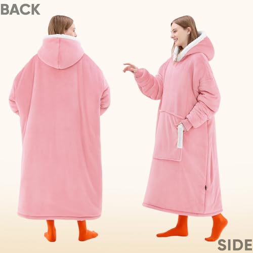 Yescool Oversized Pink Wearable Blanket Hoodie - Halloween Gift