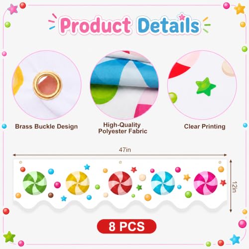 Deloky 8Pcs Outdoor Gingerbread House Banner 47x12 Candy Decor - Gingerbread-8Pcs