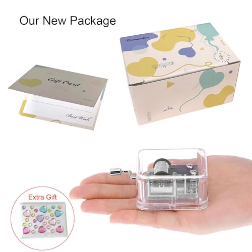 Acrylic Hand Crank Music Box - Fur Elise Miniature Musical Keepsake