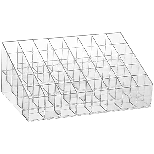 40 Slots Lipstick Organizer - Clear Acrylic Makeup Storage Case with Lip Gloss & Lipstick Holders
