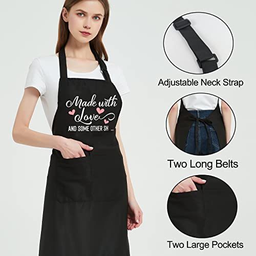 Women’s Funny Kitchen Apron with 2 Pockets - Gift for Bakers, Moms, Wives