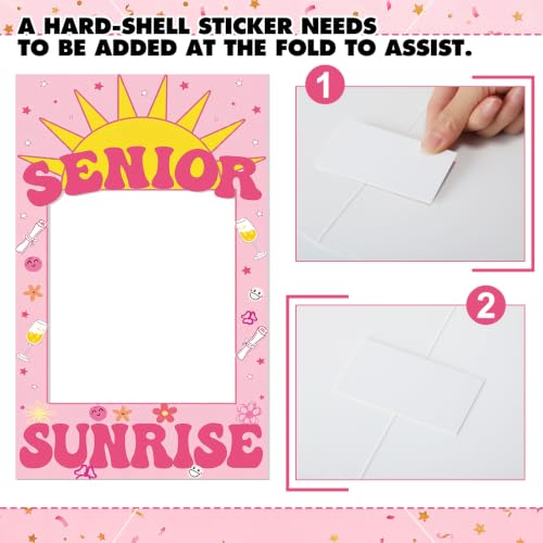 Pink Senior Sunrise Photo Booth Frame - Large 28x20 Inches for Group Photos