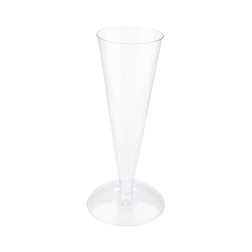 Restaurantware 2.5 Ounce Plastic Champagne Flutes 100 Long Disposable Mimosa Glasses - Flute Stands And Bases Sold Separately Sturdy Clear Plastic Party Toasting Glasses For Weddings Or Events