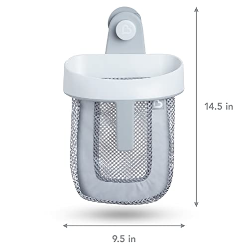 Hanging Bath Toy Organizer Scoop and Storage Basket, Grey