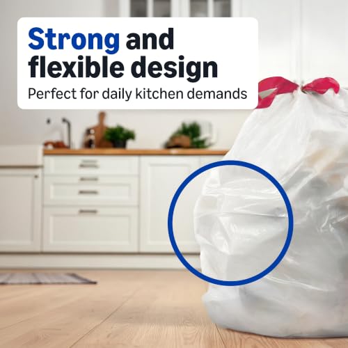 Amazon Basics Tall Kitchen Trash Bags, 13 Gallon, 120 Count, Unscented