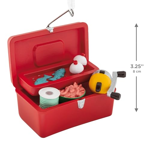 Hallmark Fishing Tackle Box Ornament - Red Tackle Box with Gear