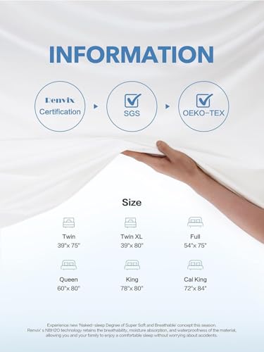 Queen Waterproof Mattress Protector – Ultra Soft Bamboo Pad, Deep Pocket