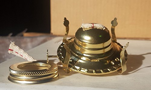 #2 Brass Plated Oil and Kerosene Lamp Burner with Cotton Wick & Collar