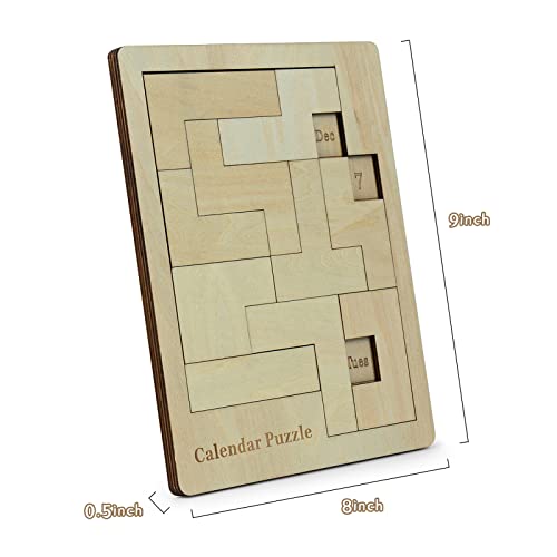 Daily Wooden Calendar Puzzle - 365 Day Brain Teaser Jigsaw Game