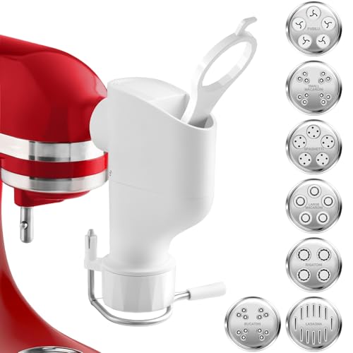 7-in-1 Pasta Press Attachment for Stand Mixers with 7 Interchangeable Plates
