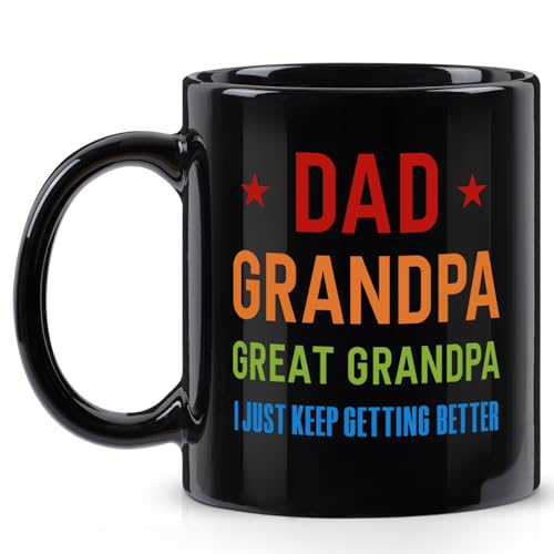 Maustic Great Grandpa Mug Black 11oz - Christmas Birthday Gift for Grandpas