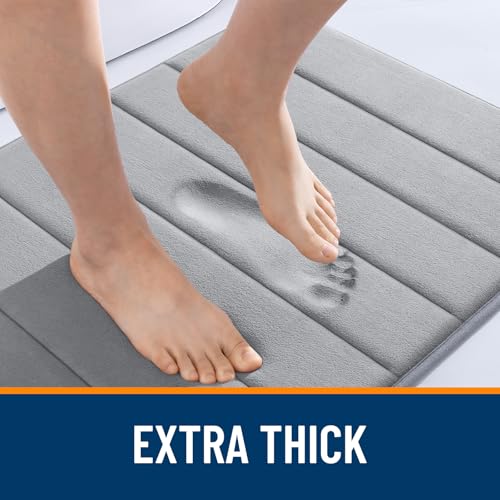 OLANLY Memory Foam Bath Mat 30x20 Super Soft Absorbent Bathroom Rug