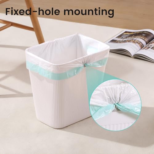 Slim Plastic Trash Can 3-Pack, 2.2 Gallon White Wastebasket with Bags