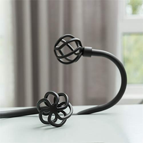 Geometric Industrial Cast Iron Curtain Holdbacks - Heavy Duty Matte Black