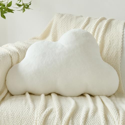 Cloud Shaped Decorative Throw Pillow, Soft Plush Accent for Bed or Couch