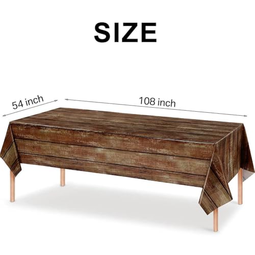 Atoplutly Deep Tree Pattern Plastic Tablecloth 54 x 108 in - 2 Pack Waterproof Disposable Cover for Christmas Party BBQ Wedding