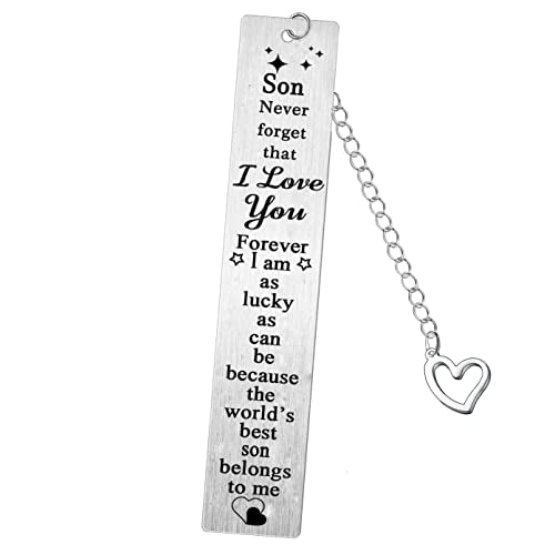Son Bookmark Keepsake - I Love You Forever Metal Book Marker | Variation: Son Bookmark | Gift from Dad Mum