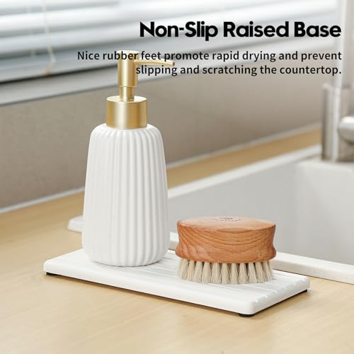 3-Pack Diatomite Stone Sink Organizer Trays - Fast-Absorbing Counter Mat