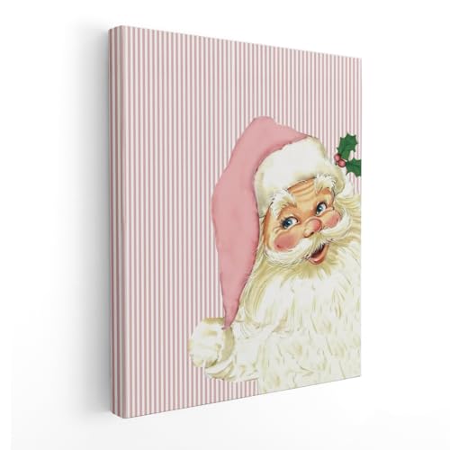 APJYM RESD2 Pink Christmas Santa Wall Art Decor 11x14 Framed Holiday Poster